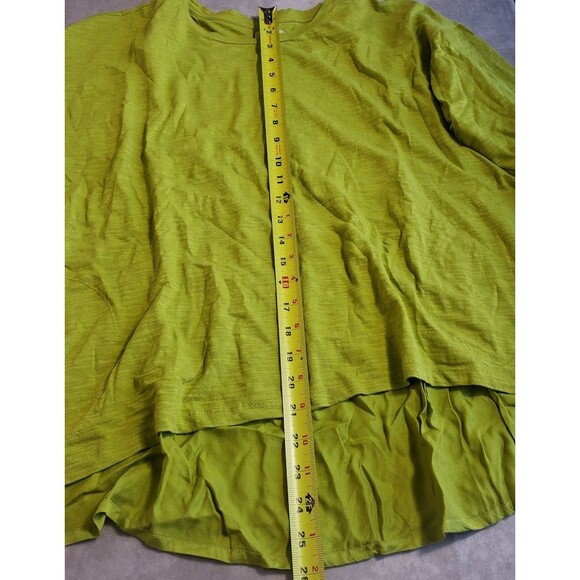 LOGO by Lori Goldstein Top Women's Sz M 3/4 Sleeve A-Line Green Casual Blouse - Picture 10 of 13